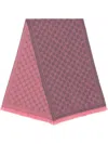 Gucci Logo-print Wool Scarf, Graphite/pink In Pink