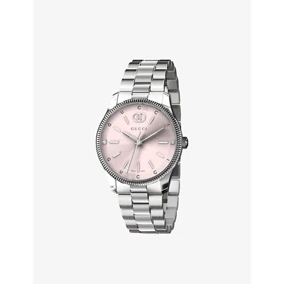 Gucci Pink Ya1265061 G-timeless Slim Stainless-steel Watch