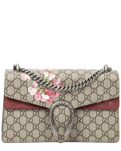 GUCCI GUCCI PINK/BEIGE BLOOMS SUPREME COATED CANVAS SMALL DIONYSUS CHAIN CROSSBODY (AUTHENTIC PRE-LOVED)