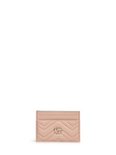 Gucci Pinkish Beige Gg Marmont Card Holder