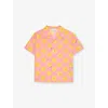 Gucci Pink/yellow Polka-dot Camp-collar Cotton-poplin Shirt 4-12 In Pink