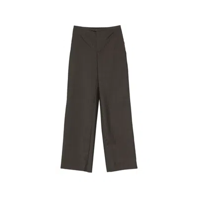 Gucci Pinstripe Concealed-fastening Trousers In Brown