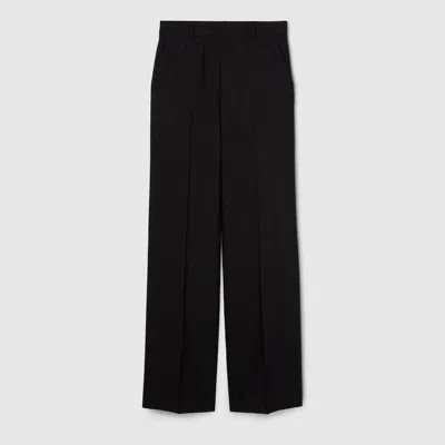 Gucci Pinstripe  Wool Jacquard Pants In Black