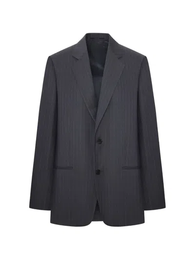 Gucci Pinstripe Single-breasted Blazer In Blue