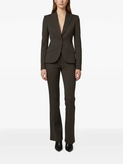 Pre-owned Gucci Pinstripe Tailored Suit In Brown