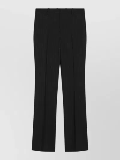Gucci Pinstripe Tailored Trousers Straight Leg Design In Black