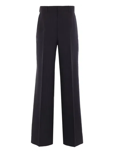Gucci Embroidered Wool Pant With Striped Detail In Stripped