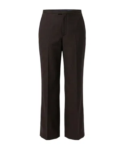 Gucci Pinstripe Wool Mohair Pants In Brown