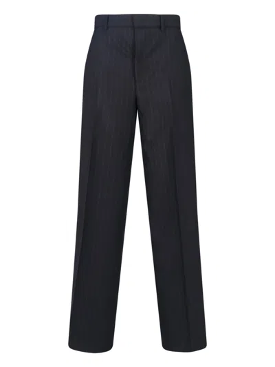 Gucci Pinstripe Wool Pants In Black