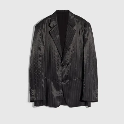 Gucci Pinstripe Wool Silk Jacket In Black