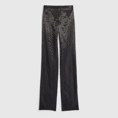 Gucci Pinstripe Wool Silk Pants In Black