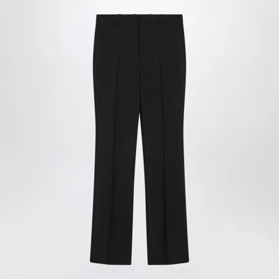 Gucci Pinstripe Wool Trousers For Women In Black