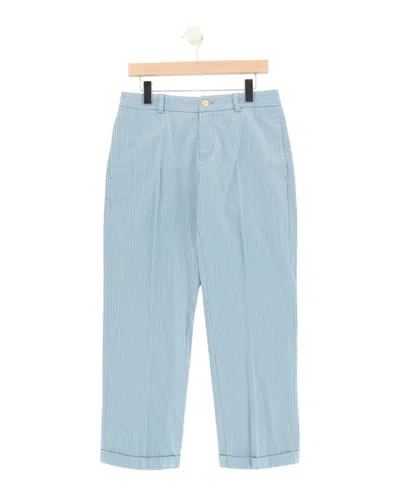 Pre-owned Gucci Pinstriped Pants In Blue