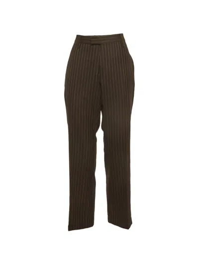 Pre-owned Gucci Pinstripe-pattern Trousers In Brown