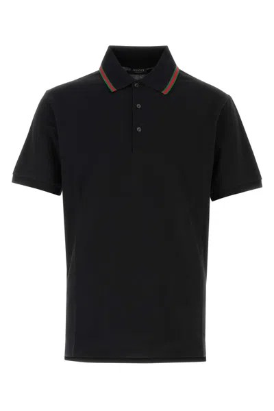 Gucci Piqué Polo Shirt In Black