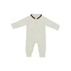 Gucci Piquet Romper Suit With Web Collar Kids In White