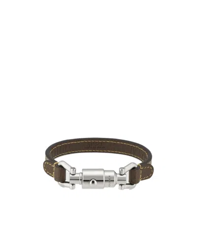 Gucci Piston-closure Leather Bracelet In Green
