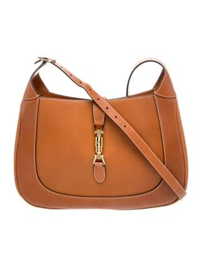 Pre-owned Gucci Piston Lock Jackie 1961 In Brown