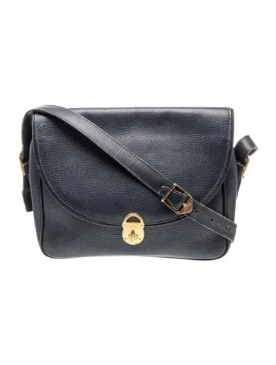 Pre-owned Gucci Piston Lock Messenger Bag In Black