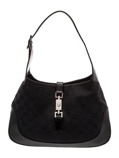 Pre-owned Gucci Piston Lock Shoulder Bag In Black