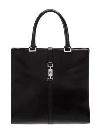 Pre-owned Gucci Piston Lock Tote In Black