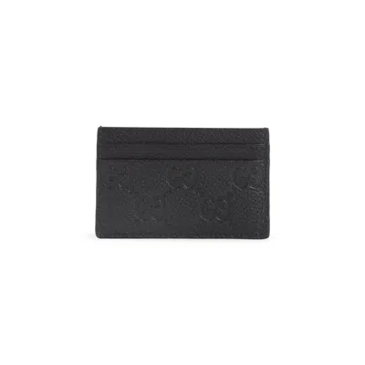 Gucci Piuma Gg Black Calf Leather Wallet
