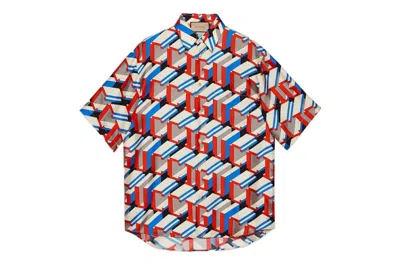 Pre-owned Gucci Pixel Print Silk Shirt Multicolor
