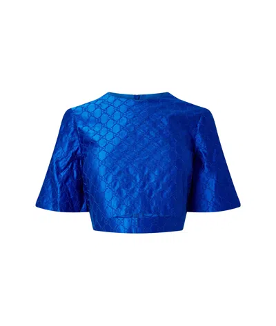 Gucci Plaid Blouse In Blue