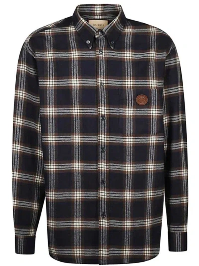 Gucci Plaid Flannel Shirt In Multicolor