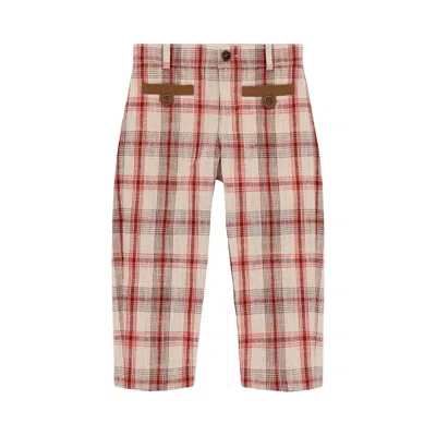 Pre-owned Gucci Plaid Gg Pants 'cream' | Kid's Size 4 In White