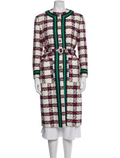 Pre-owned Gucci Plaid Print Coat In Neutral