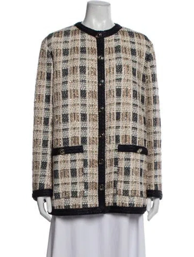 Pre-owned Gucci Plaid Print Jacket In Metallic