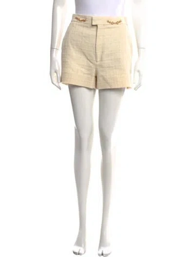 Pre-owned Gucci Plaid Print Mini Shorts In Neutral