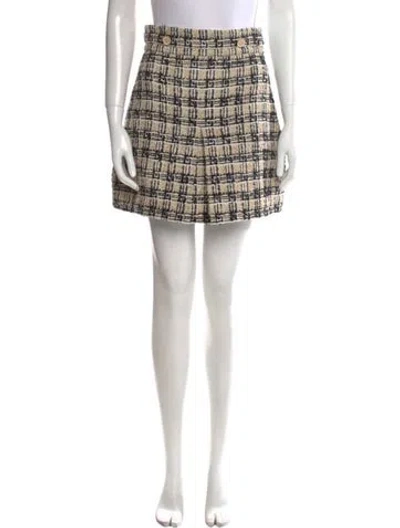 Pre-owned Gucci Plaid Print Mini Skirt In Neutral