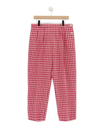 Pre-owned Gucci Plaid Tweed Trousers In Pink