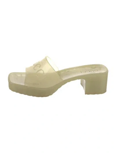 Pre-owned Gucci Plastique Rubber Slides In Neutral