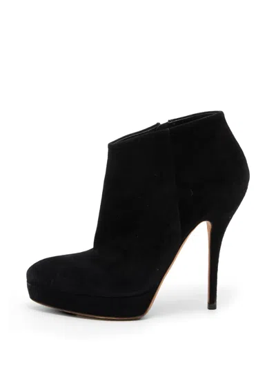 Pre-owned Gucci Platform Ankle Boots In Black