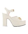 Gucci Horsebit Detail Platform Sandals In White
