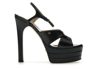 Pre-owned Gucci Platform Sandal (women's) Sneakers In Black
