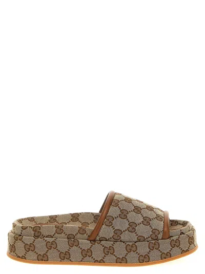 Gucci Platform Sandals Beige