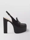 Gucci Platform Sole Horsebit Slingback Loafers
