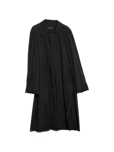 Gucci Pleat-detail Single-breasted Coat In Black
