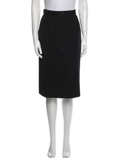 Pre-owned Gucci Pleated Accents Knee-length Skirt In Black