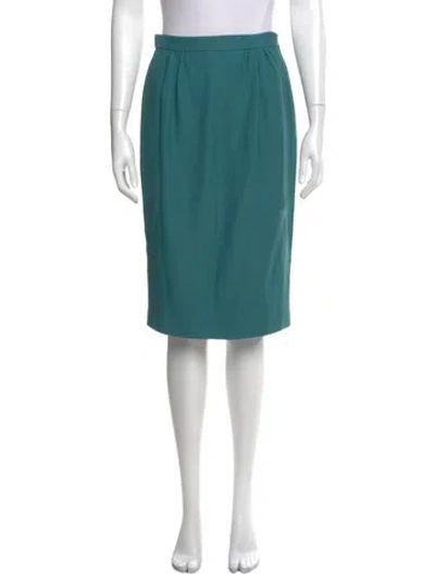 Pre-owned Gucci Pleated Accents Knee-length Skirt In Blue