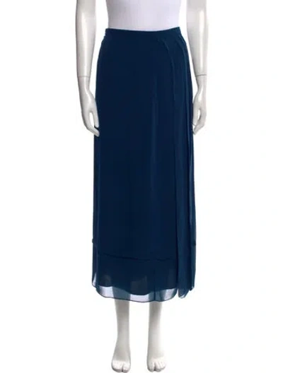 Pre-owned Gucci Pleated Accents Midi Length Skirt In Blue