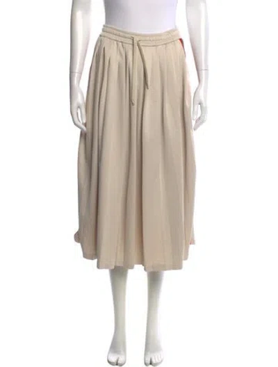 Pre-owned Gucci Pleated Accents Midi Length Skirt In Neutral