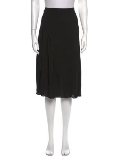 Pre-owned Gucci Pleated Accents Midi Length Skirt W/ Tags In Black