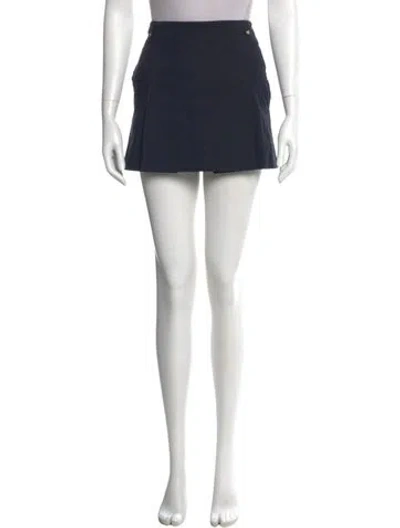 Pre-owned Gucci Pleated Accents Mini Skirt In Blue