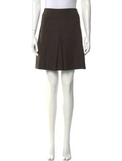 Pre-owned Gucci Pleated Accents Mini Skirt In Burgundy