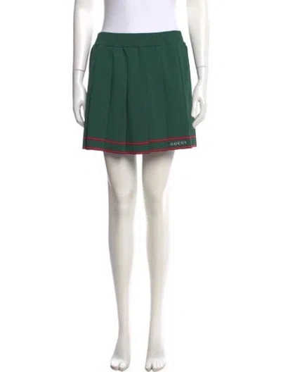 Pre-owned Gucci Pleated Accents Mini Skirt In Green